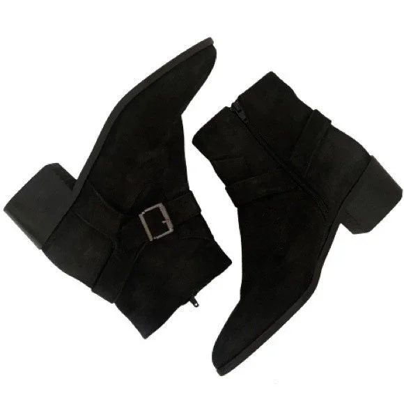 Avellini genuine suede Made in Italy ankle boots block heeled booties 39 size 9 - Picture 9 of 9